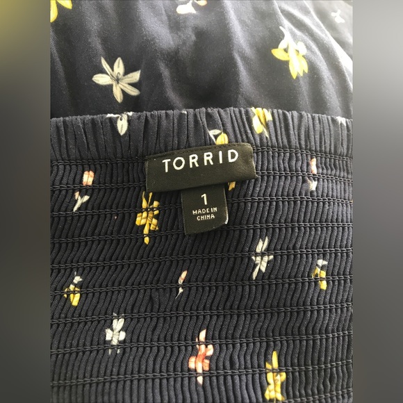 Torrid navy floral challis button maxi dress size 1 - Picture 14 of 16